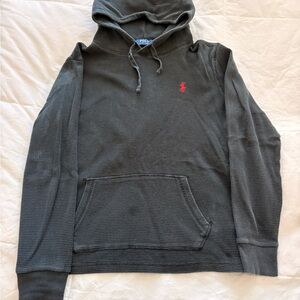 Ralph Lauren Charcoal Hoodie with Red Logo